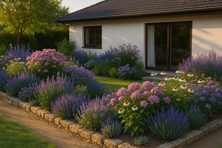 Country záhrada - farebné výsadby a rustikálny štýl